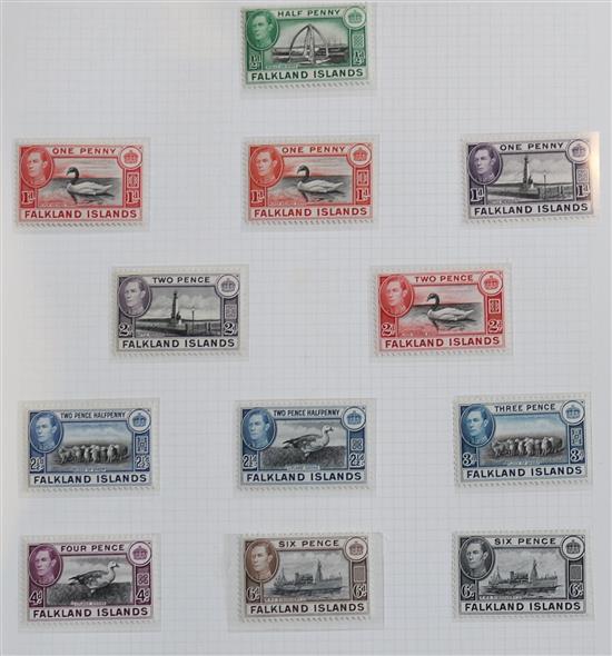 A QV to QEII mainly mint collection of Falkland Island stamps in a Plymouth album